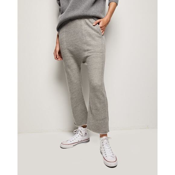 Nili Lotan SF Drop Crotch Sweatpants Wide Leg Elastic Waist Gray Size M NWOT - Picture 4 of 12